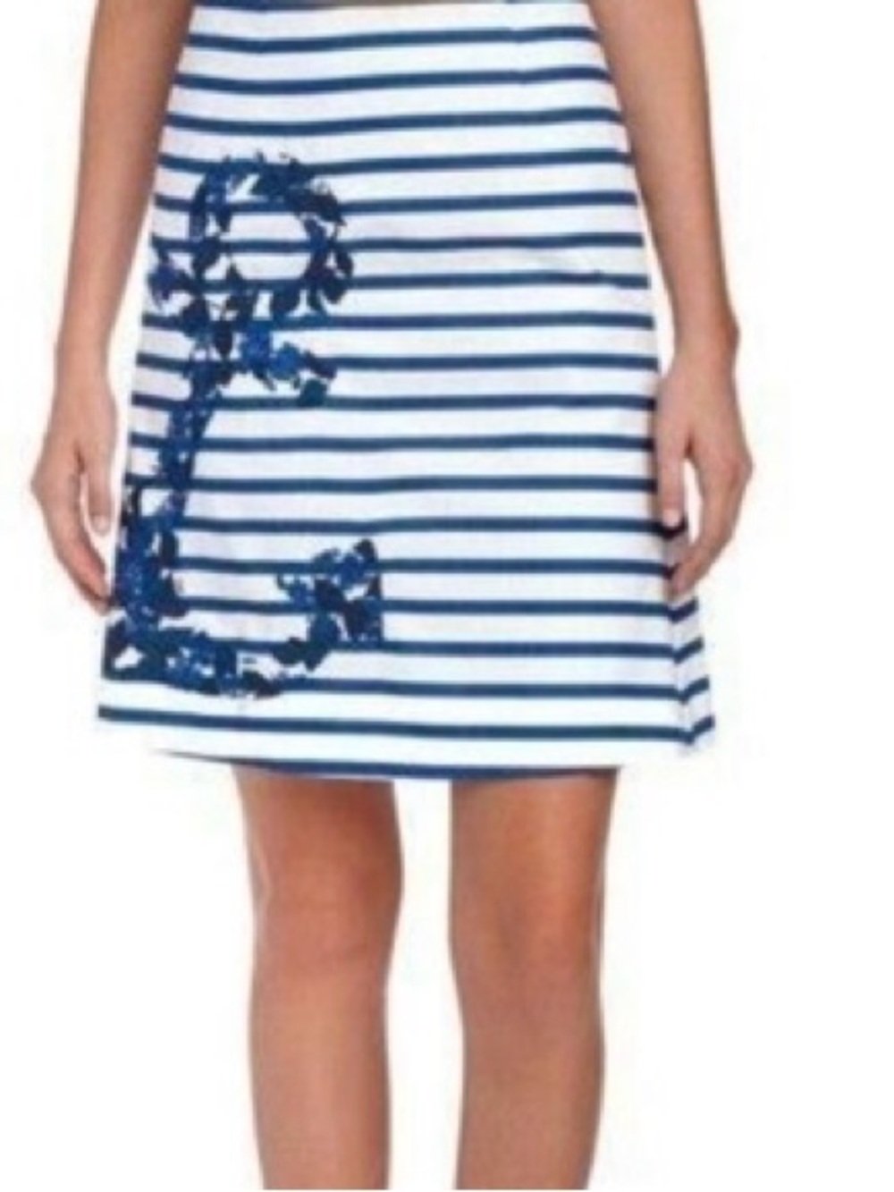 Boden nautical blue striped anchor A line skirt sz 6